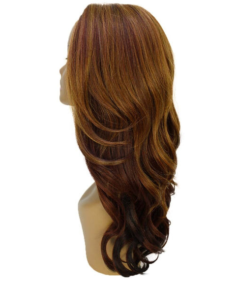 Cleo Copper Aubum Blend Layered Lace Front Wig