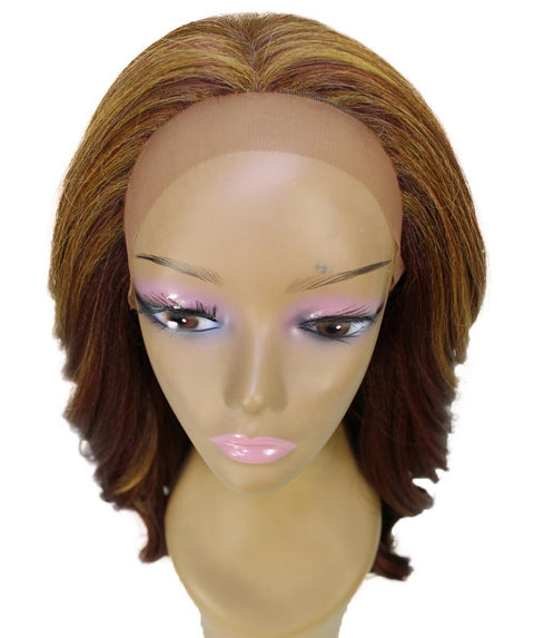 Cleo Copper Aubum Blend Layered Lace Front Wig