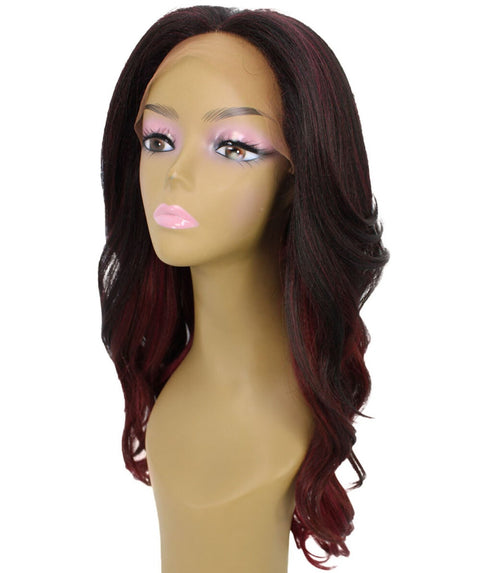 Cleo Deep Red Over Medium Red Layered Lace Front Wig