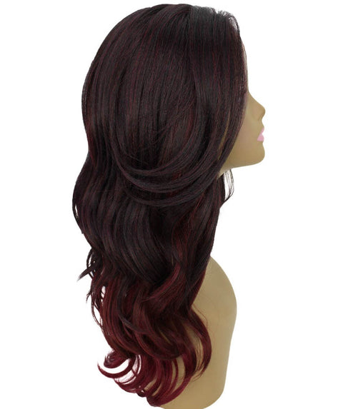 Cleo Deep Red Over Medium Red Layered Lace Front Wig