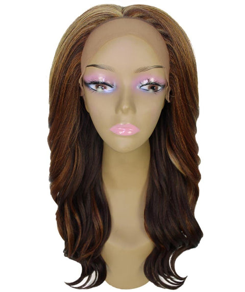Cleo Aubum Brown Blend Layered Lace Front Wig