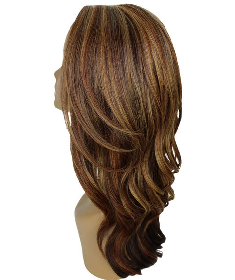 Cleo Aubum Brown Blend Layered Lace Front Wig