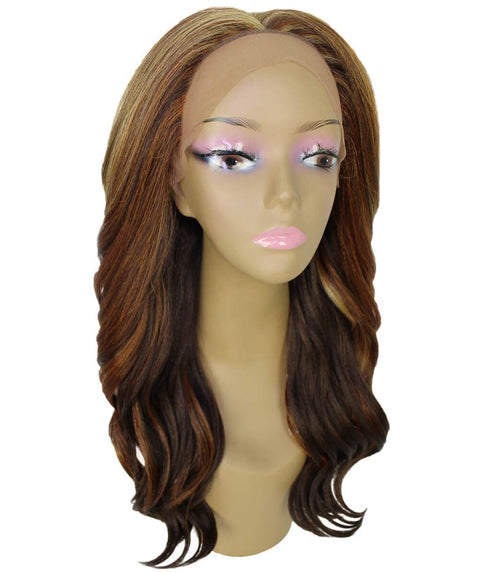 Cleo Aubum Brown Blend Layered Lace Front Wig