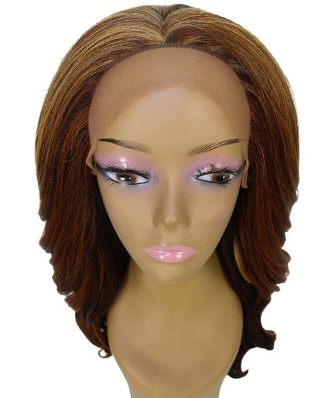 Cleo Aubum Brown Blend Layered Lace Front Wig