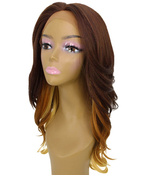 Cleo Medium Brown over Blonde Layered Lace Front Wig