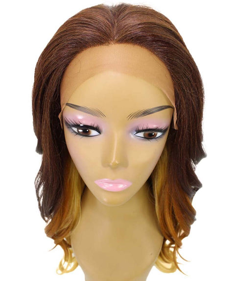 Cleo Medium Brown over Blonde Layered Lace Front Wig