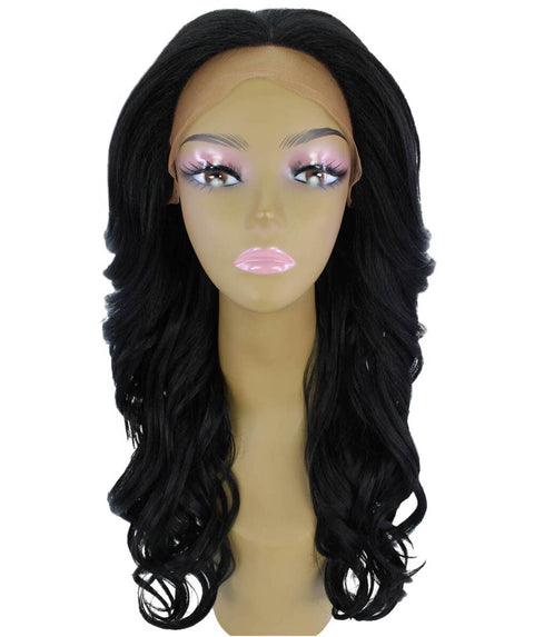 Yenne Black Wavy Layered Lace Front Wig