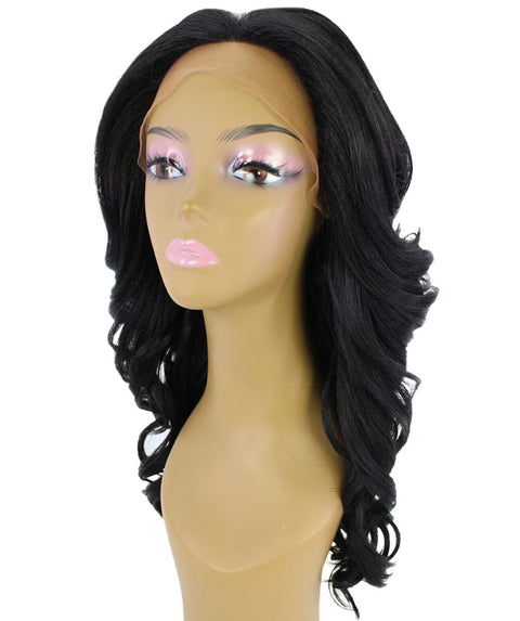 Yenne Black Wavy Layered Lace Front Wig