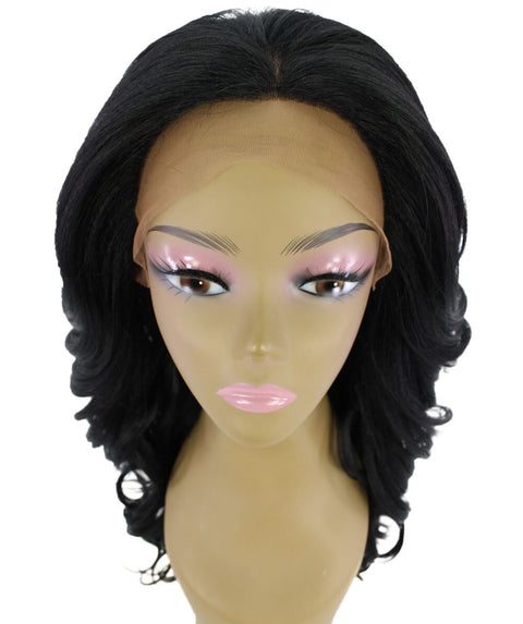 Yenne Black Wavy Layered Lace Front Wig