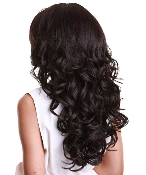 Yenne Dark Brown Wavy Layered Lace Front Wig