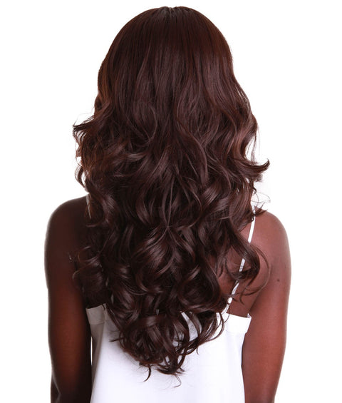 Yenne Medium Brown Wavy Layered Lace Front Wig