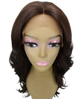 Yenne Medium Brown Wavy Layered Lace Front Wig