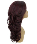 Yenne Deep Red and Black Blend Wavy Layered Lace Front Wig