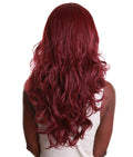 Yenne Deep Red Wavy Layered Lace Front Wig