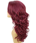 Yenne Deep Red Wavy Layered Lace Front Wig
