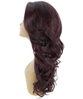Yenne Medium Red and Black Blend Wavy Layered Lace Front Wig