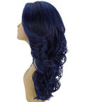 Yenne Blue and Black Blend Wavy Layered Lace Front Wig