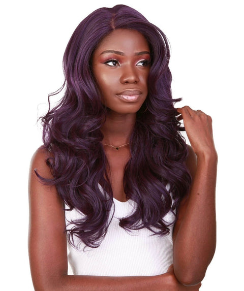 Yenne Violet Blend Wavy Layered Lace Front Wig