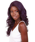 Yenne Violet Blend Wavy Layered Lace Front Wig