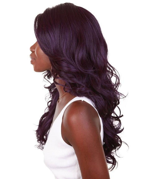 Yenne Violet Blend Wavy Layered Lace Front Wig