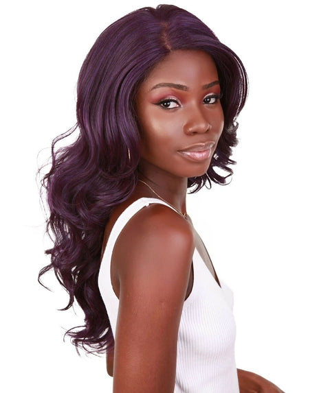 Yenne Violet Blend Wavy Layered Lace Front Wig