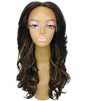 Yenne Black with Golden Wavy Layered Lace Front Wig