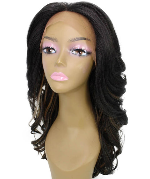 Yenne Black with Golden Wavy Layered Lace Front Wig