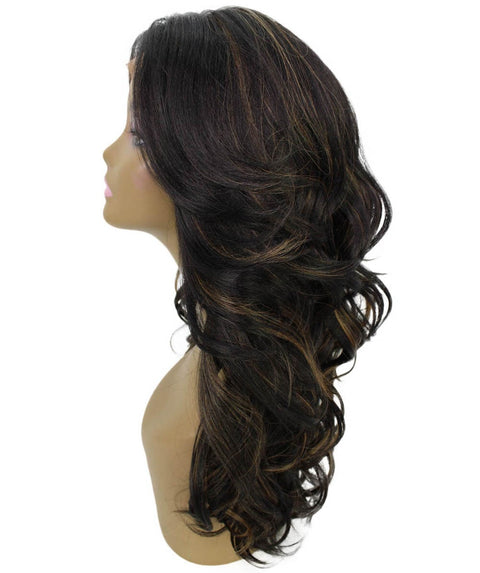 Yenne Black with Golden Wavy Layered Lace Front Wig