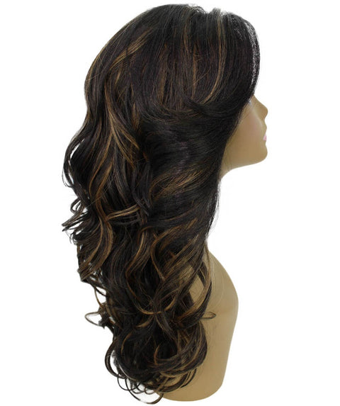 Yenne Black with Golden Wavy Layered Lace Front Wig
