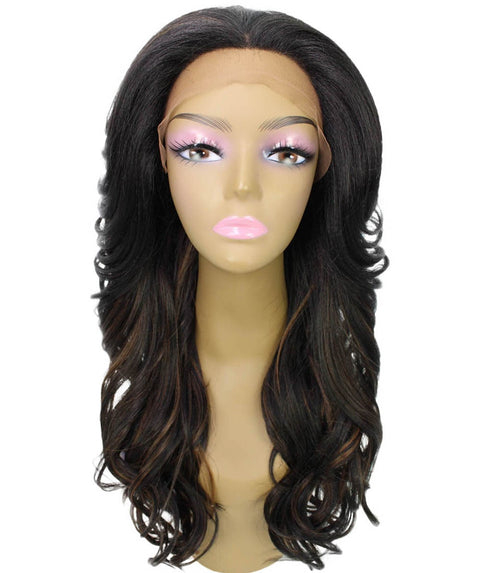 Yenne Black with Caramel Wavy Layered Lace Front Wig