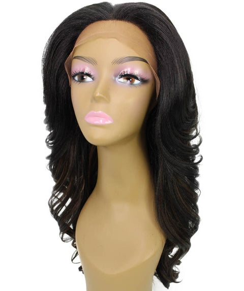 Yenne Black with Caramel Wavy Layered Lace Front Wig
