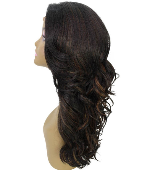 Yenne Black with Caramel Wavy Layered Lace Front Wig