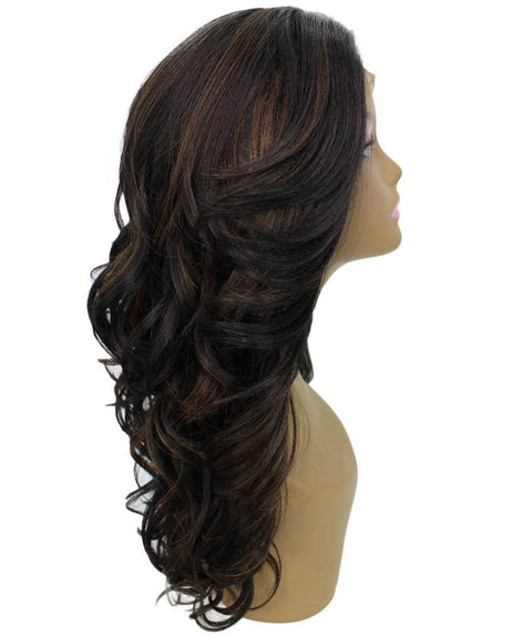 Yenne Black with Caramel Wavy Layered Lace Front Wig