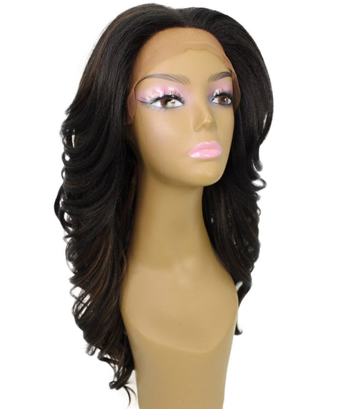 Yenne Black with Caramel Wavy Layered Lace Front Wig