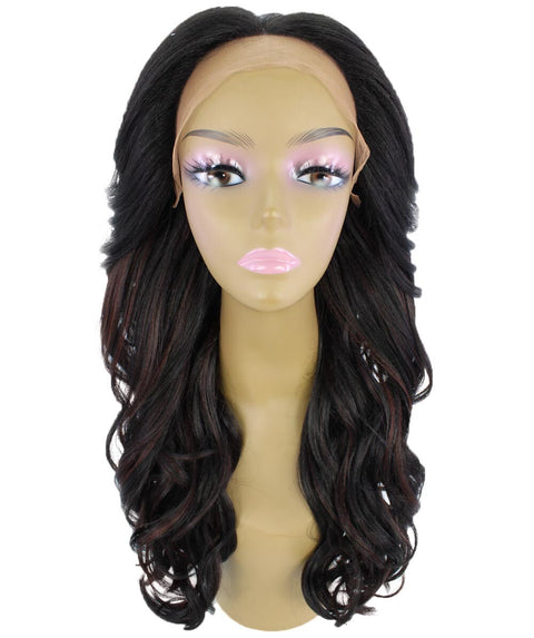 Yenne Black with Aubum Wavy Layered Lace Front Wig