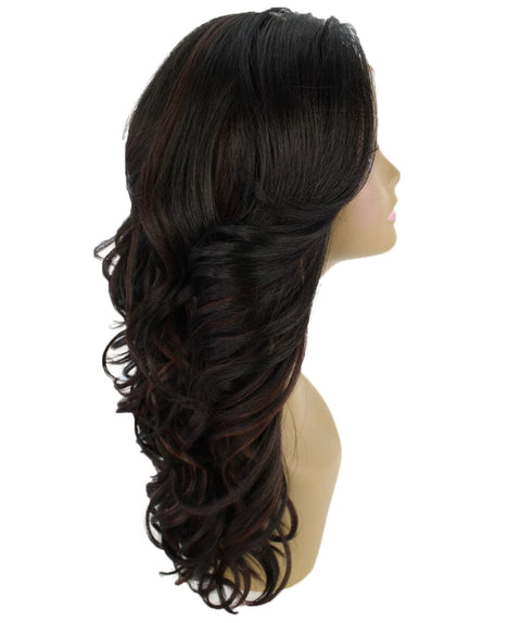 Yenne Black with Aubum Wavy Layered Lace Front Wig