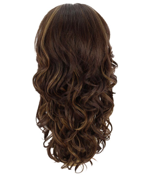 Yenne Brown with Golden Wavy Layered Lace Front Wig