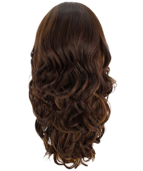 Yenne Brown with Caramel Wavy Layered Lace Front Wig