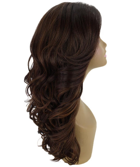 Yenne Brown with Caramel Wavy Layered Lace Front Wig