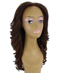 Yenne Brown with Caramel Wavy Layered Lace Front Wig