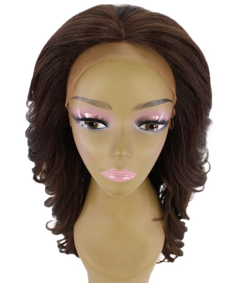 Yenne Brown with Caramel Wavy Layered Lace Front Wig
