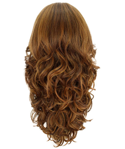 Yenne Light Brown Blend Wavy Layered Lace Front Wig