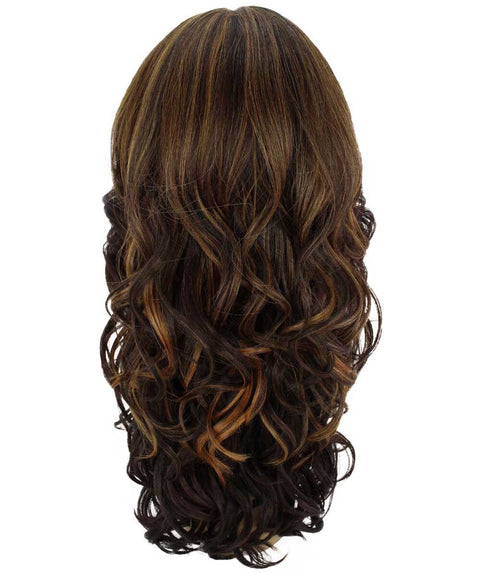 Yenne Carmel Brown Blend Wavy Layered Lace Front Wig
