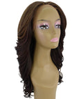 Yenne Carmel Brown Blend Wavy Layered Lace Front Wig