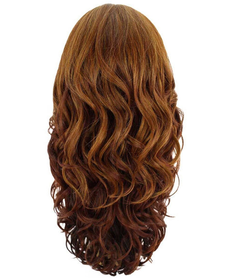 Yenne Copper Aubum Blend Wavy Layered Lace Front Wig