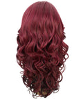Yenne Medium Red Wavy Layered Lace Front Wig