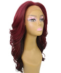 Yenne Medium Red Wavy Layered Lace Front Wig