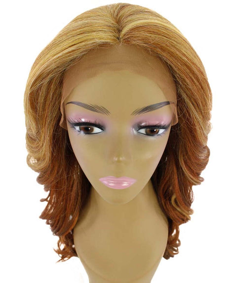 Yenne Strawberry Blonde Wavy Layered Lace Front Wig
