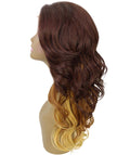 Yenne Medium Brown over Blonde Wavy Layered Lace Front Wig