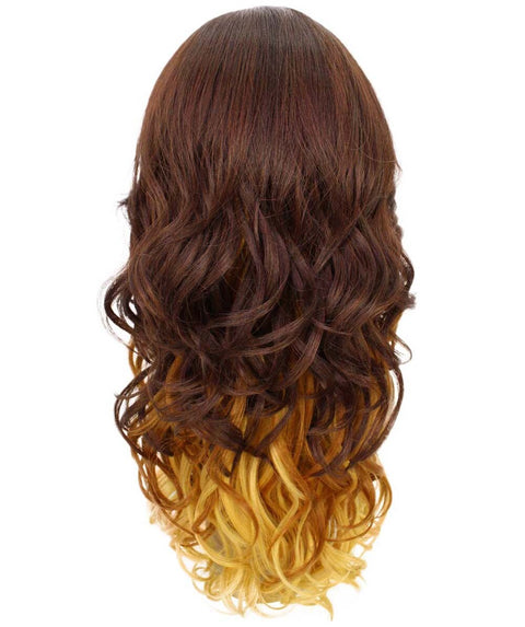 Yenne Medium Brown over Blonde Wavy Layered Lace Front Wig